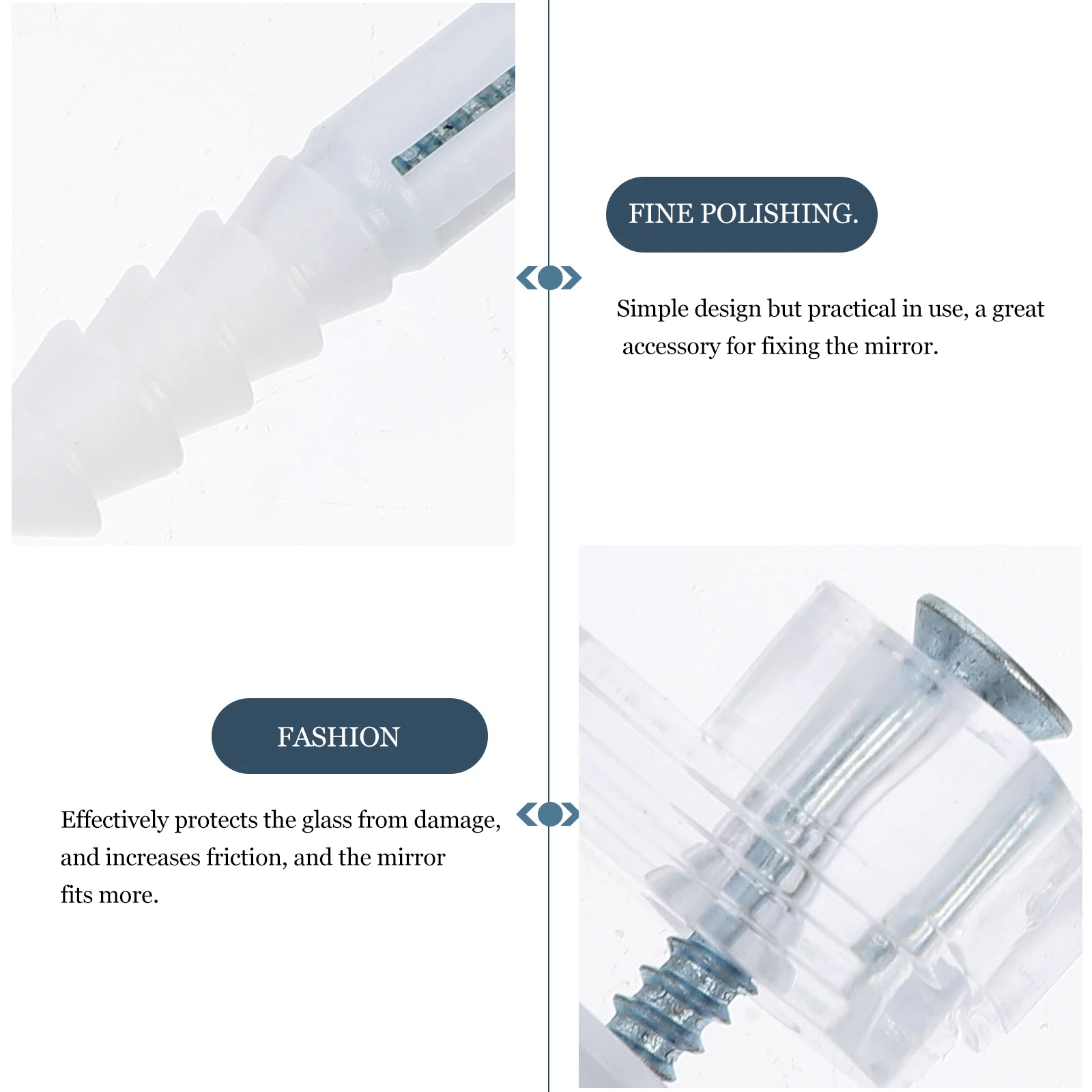 

Mirror Clips Plastic Glass Clamps Furniture Brackets Home Fixing Mounting Hardware Simple Design Practical Use Mirror Suspension