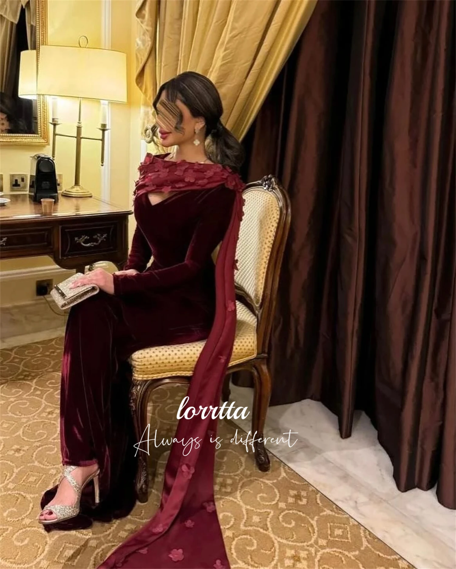 

Lorrtta Customized Grace Robes De Cocktail Dresses Fishtail Cut Dresses for Special Events Evening Dress Long Sleeves Robe Party