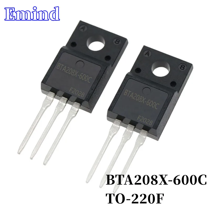 

20/50/100/200/500Pcs BTA208X-600C BTA208X Triac 8A/600V TO-220F Plastic Package DIP Thyristor Large Chip