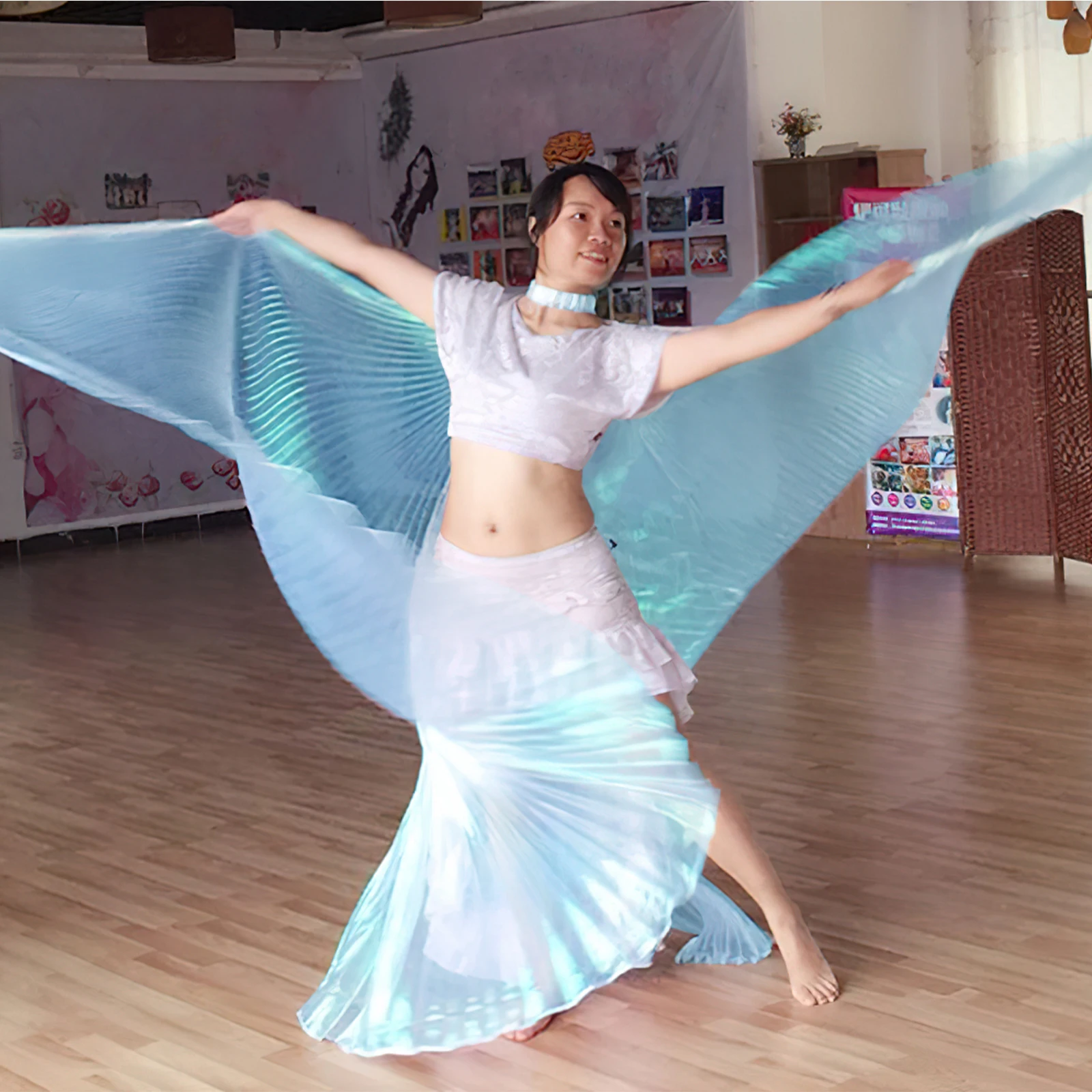 Belly Dance Wings Iridescent Stage Performance Props Isis Wings