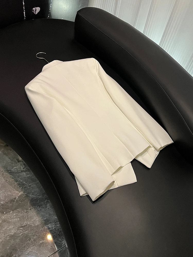 Ele الأزهار تصميم المرأة البدلة Jaet V-Ne Long Sve تخفيف Sle Faionable شتاء جديد وصول معطف سيدة #2