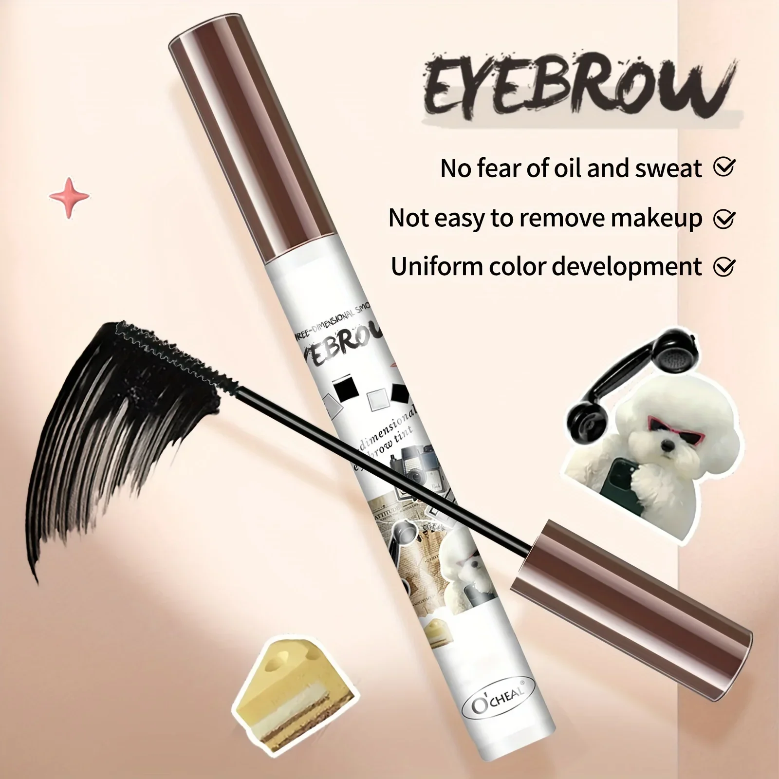 1 PC Coffee Black Waterproof Eyebrow Gel Fashion Makeup Tint Mascaras Sobrancelha Paint for Enhanced Eyebrow Definition CO:04