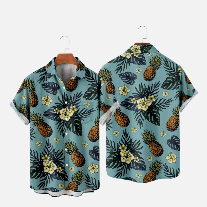 Kaus motif pakaian desainer pria, kaos bercetak ukuran besar, 2024, baju pantai Hawaii, Harajuku Aurora Camisa Masculino Camisa