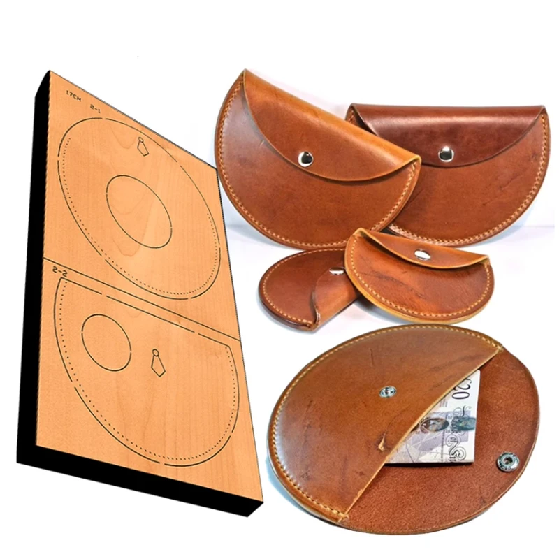 Handmade Leather Round Coin Pouch Template,Customized Steel Blade Cutting Dies, Seashell Coin Purse,DIY Christmas Gifts Crafts