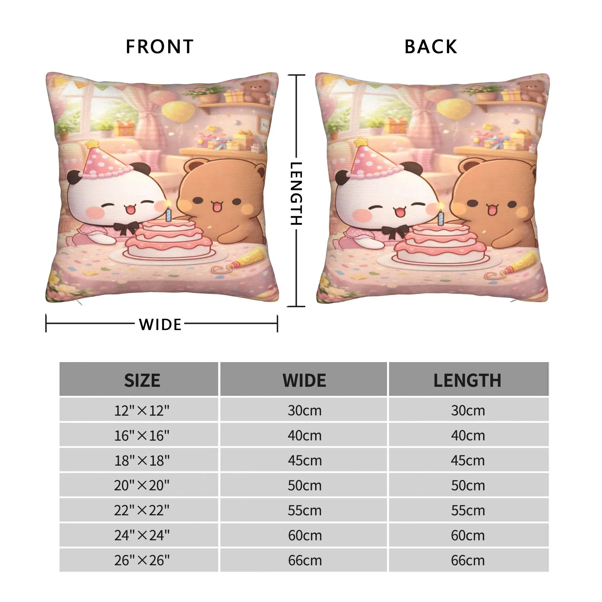 Panda Bubu Dudu Pattern Pillow Cover Vintage Pillow Case For Sofa Home Decorative Cushion Cover Polyester Pillowcases Gift