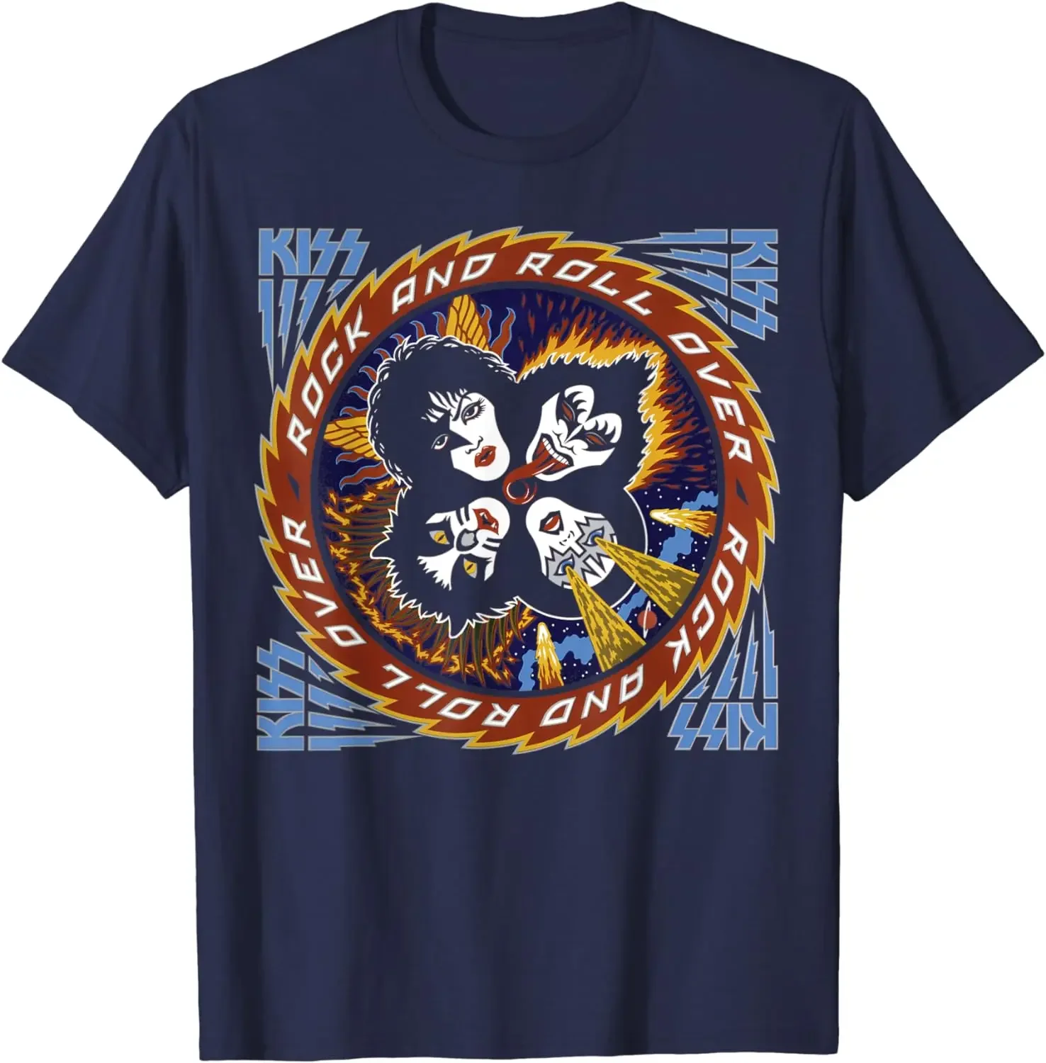 KISS Rock and Roll Over 40 T-Shirt Fashion Clothing S-6XL Oversized Tee Shirts