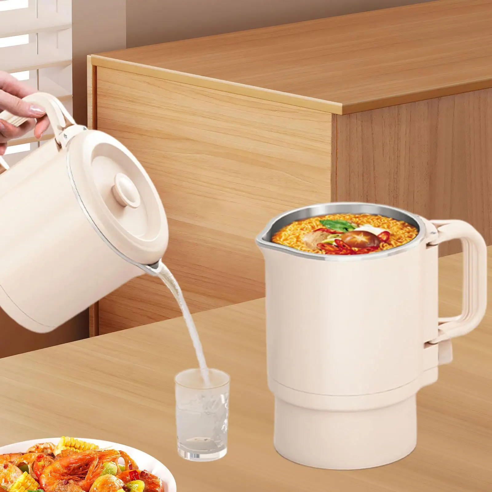 旅行用折りたたみ式電気ケトル,屋外,ホテル,オフィス用のコーヒーケトル,800ml