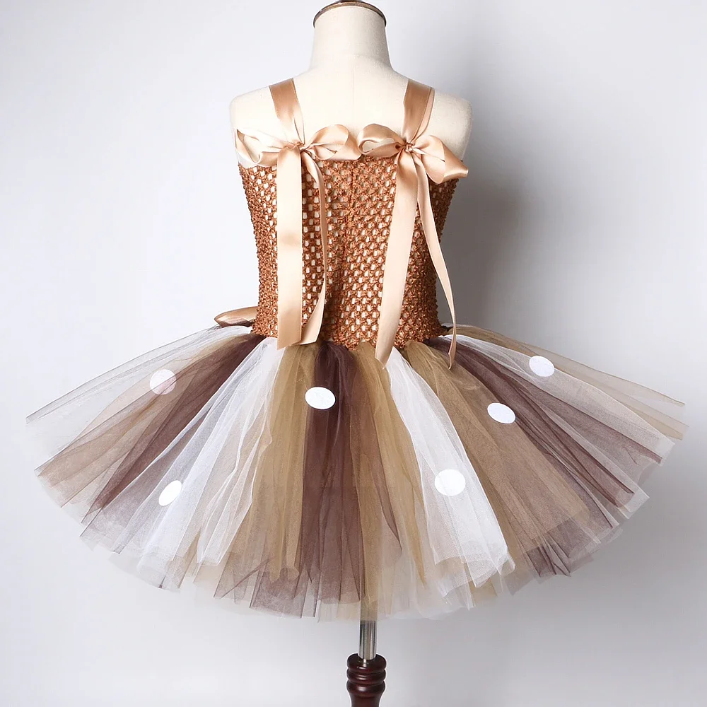Vestido de tutú de ciervo para niña, vestidos de Navidad con diadema, disfraz de Halloween para bebé, traje de Reno de alce de princesa para Año Nuevo