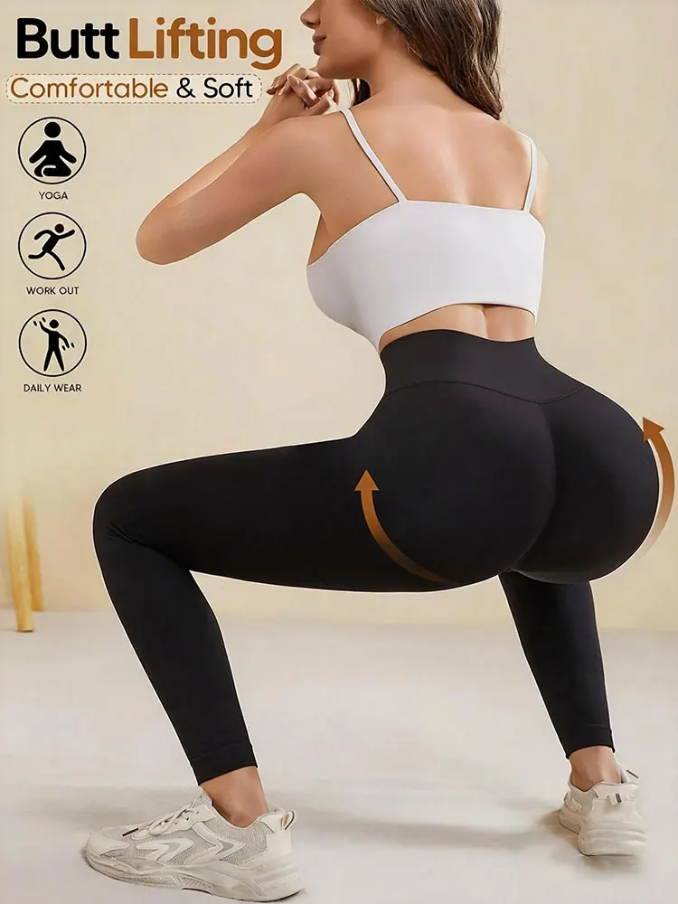 Leggings Moldeadores de Cintura Alta Negros, Efecto Levanta Glúteos, Control de Abdomen, Pantalones de Yoga, Ropa de Talla Grande para Mujer