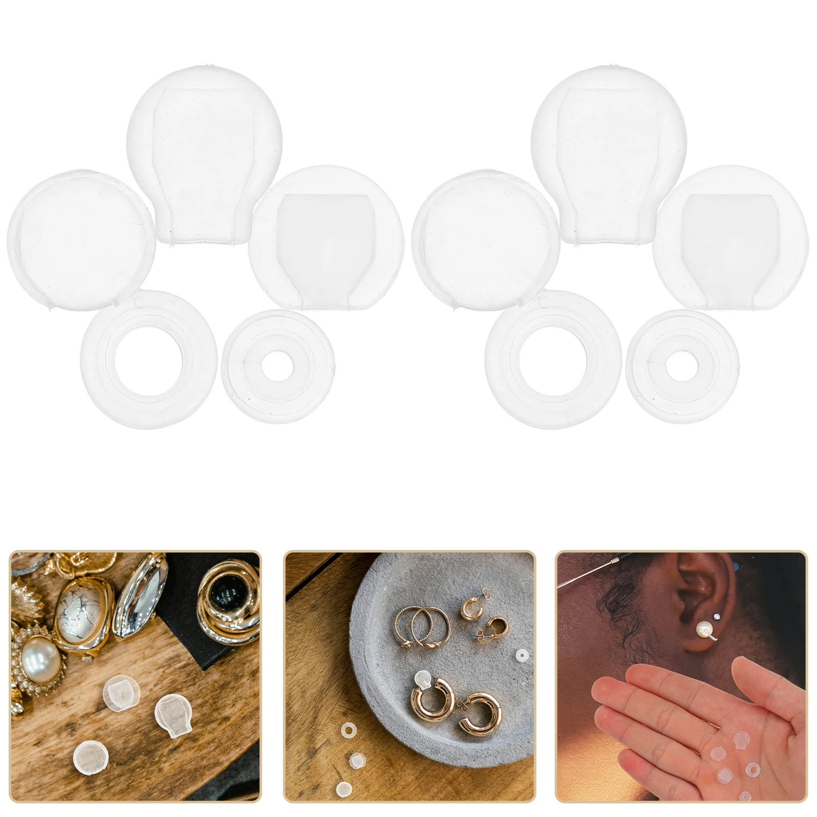 

50 Pcs Ear Clip Pain-proof Pad on Earring Cushion Pads Clip-on Earrings Diy Accessory Clips Silica Gel Backs for
