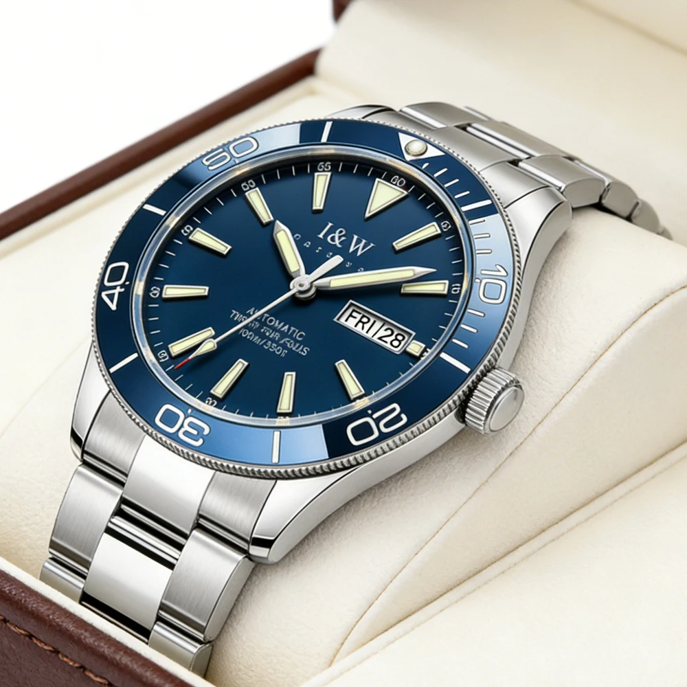 

Мужские механические часы Carnival Brand 100M для дайвинга, высококачественные автоматические часы с импортным механизмом, из нержавеющей стали, с сапфировым стеклом