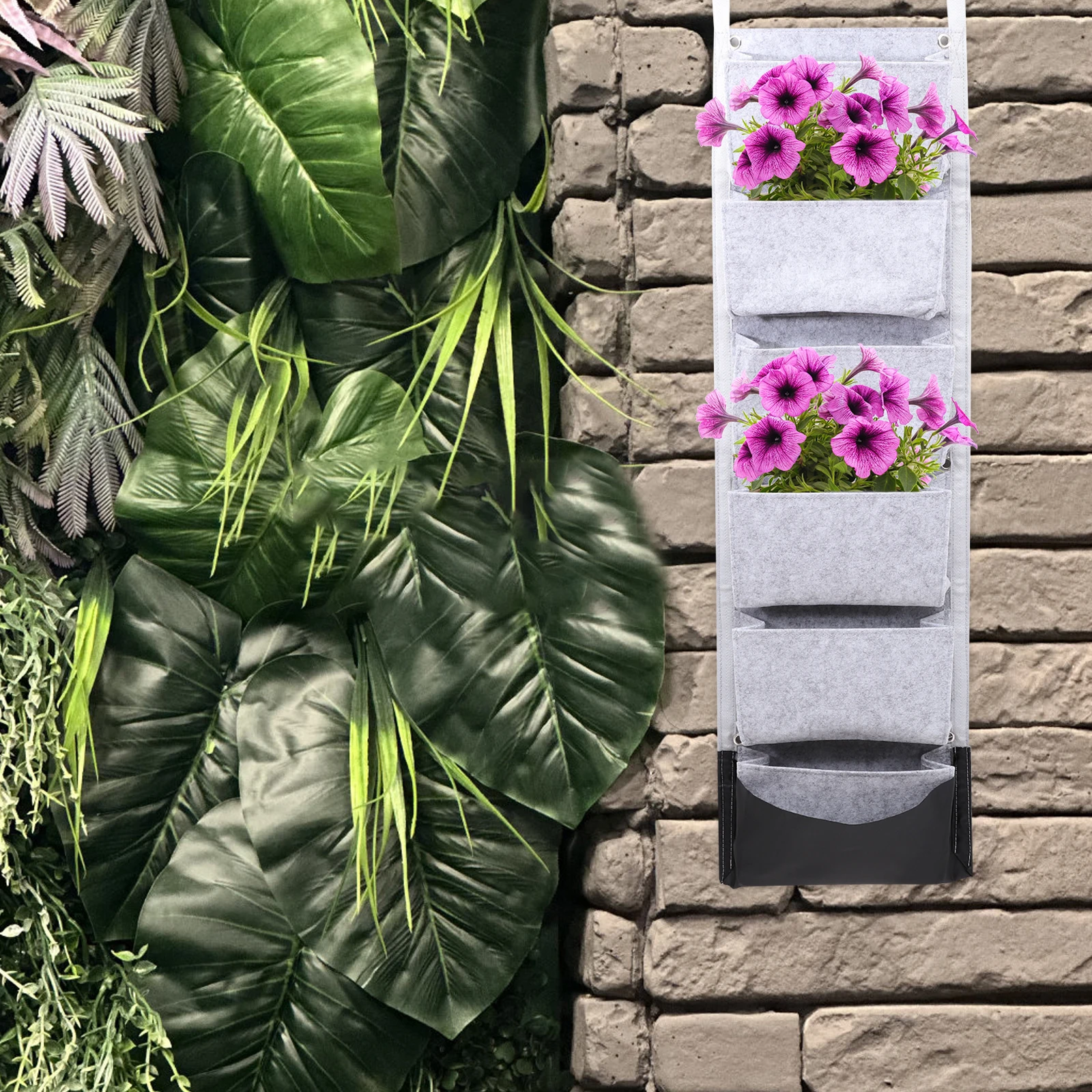

Wall Hanging Planting Bag Non-woven Vertical Planter Large Storage Pouch Flowers Herbs Vegetables Strawberries Garden Home