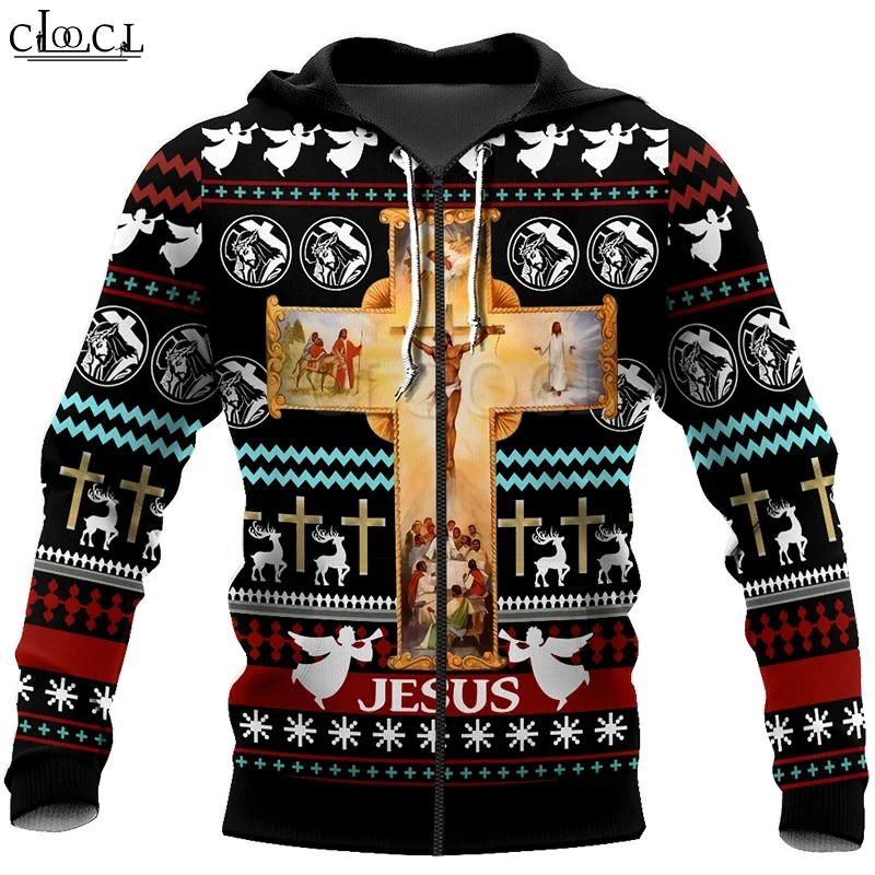 HX Christian Jesus Catholic 3D Print Hoodies Pullover Men Women Fashion Casual Harajuku Zipper Hoodie Tops Drop Shipping