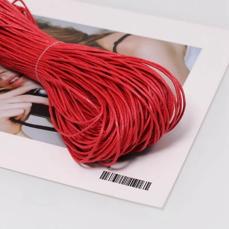 About 45m Wax Thread Cotton Cord Waxed Cotton Braided Rope for Braided Macrame Sewing Tools DIY Handmade Braided Rope Crafts