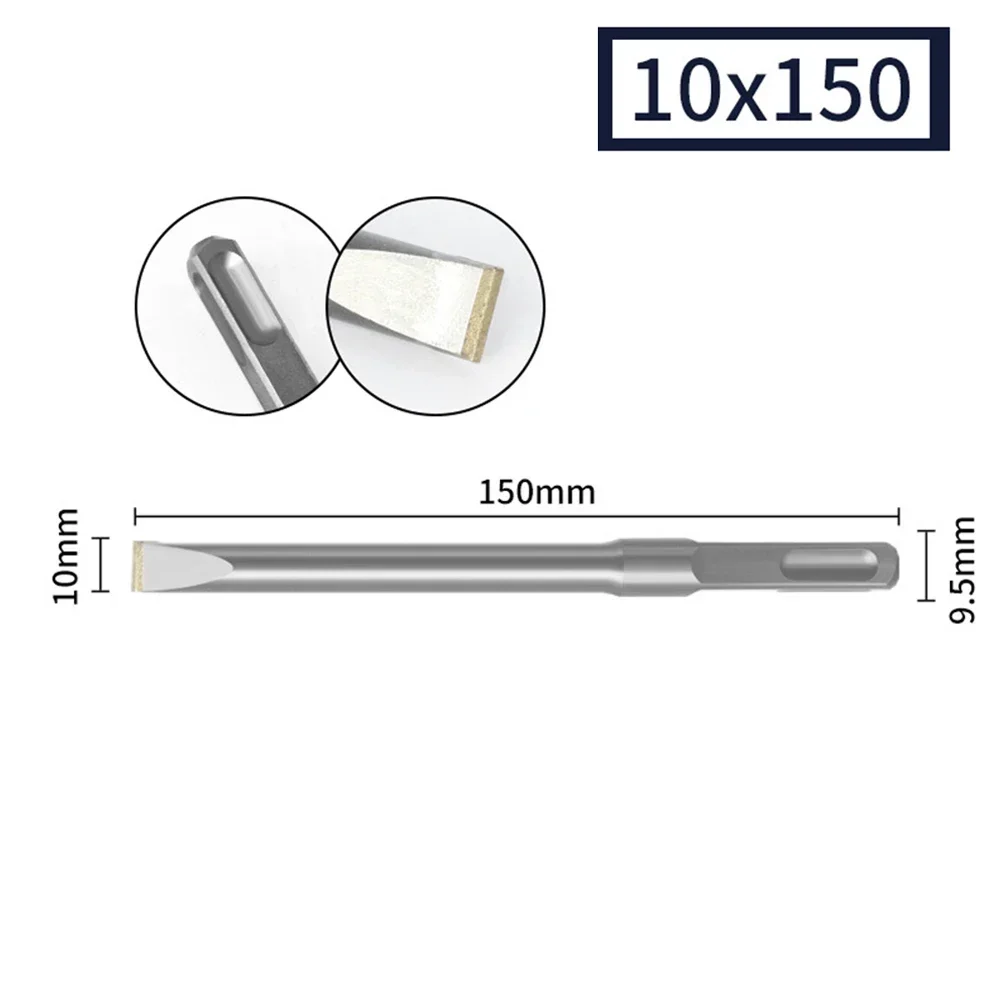 130/150/250mm Quare Shank Tungsten Carbide Flat Tipped Chisel Drill Bit For Marble Concrete Cement Stone Brick