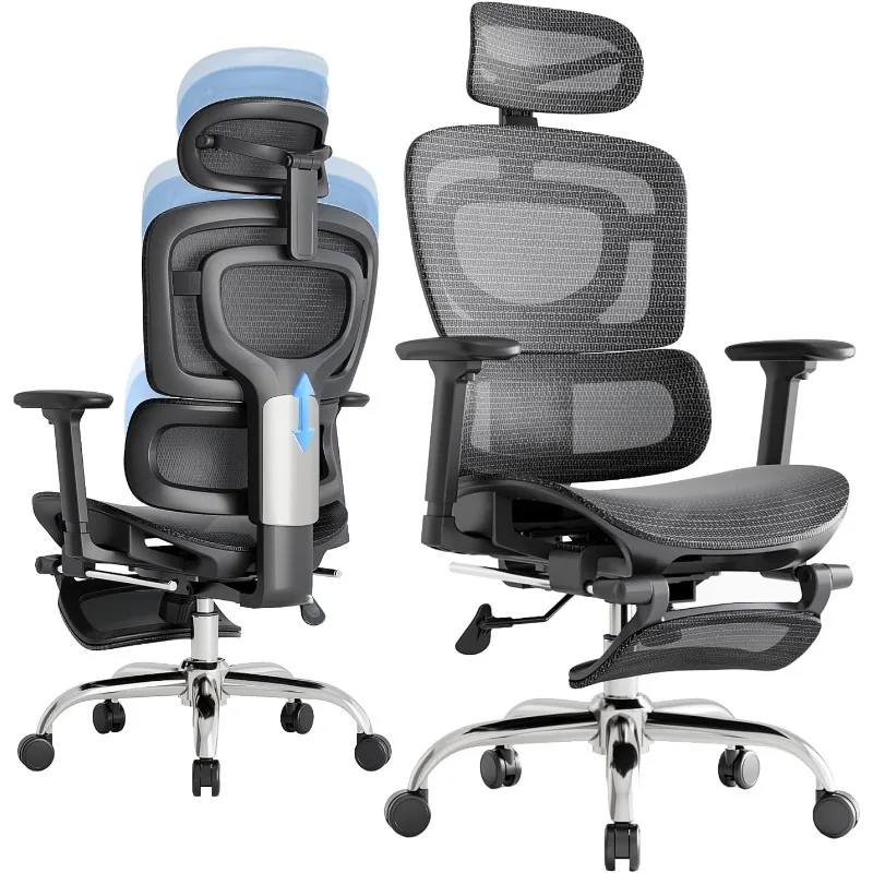 Ergonomic Office Chair, Adaptive Lumbar Support, SGS Class 4 Gas Clylinder 400 LBS Capacity，3D Headrest