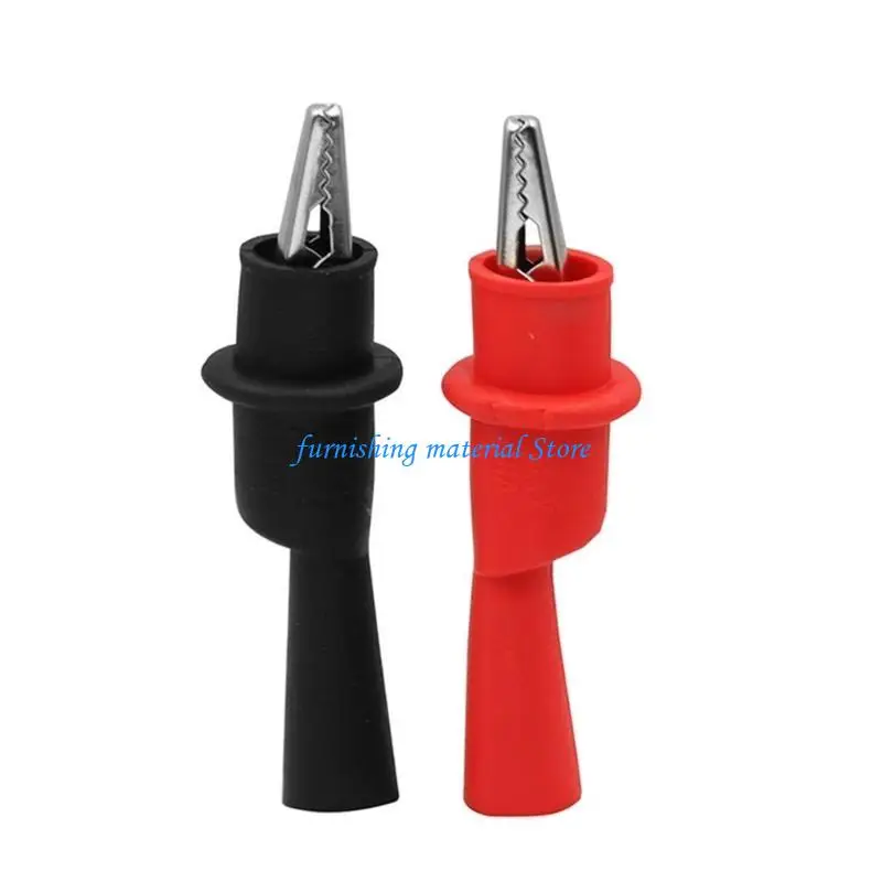 Y5GD RED e BLACE ISULADO MULTIMETRO TESTE TESTE CLIPES A JULLIGATOR MINI TESTE CROCODILOS CLIPS 2 Peças