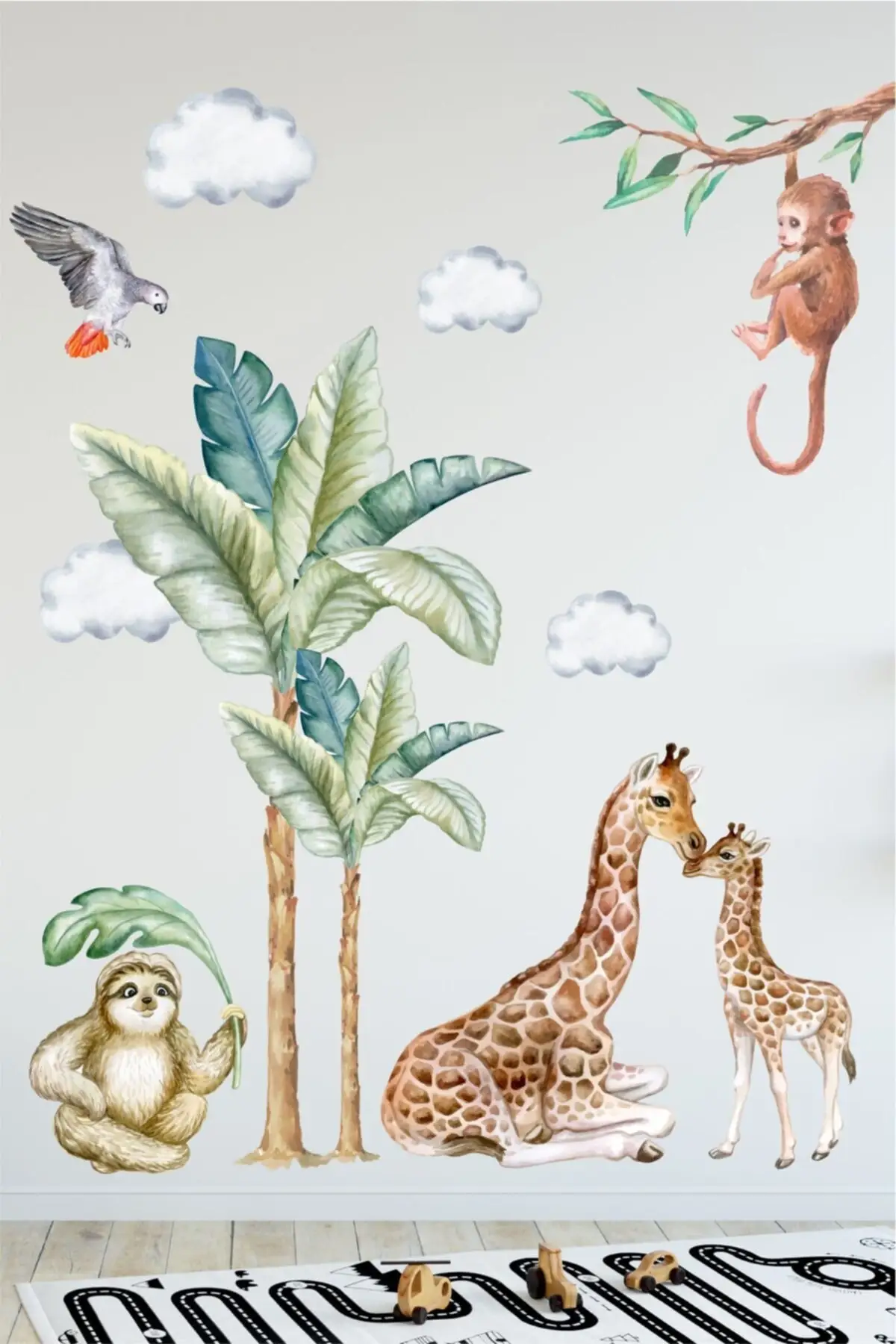 130x100 CM Madagascar Wall Adhesive Animal Kingdom Pvc Foil Home Decor Self-Adhesive Accessories Wallpaper Trend 2021