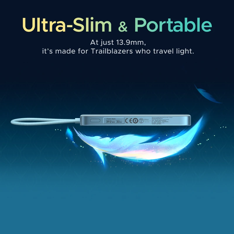 UGREEN Honkai Star Rail Yao Guang Magnetic Power Bank 10000mAh 45W Built-in Cable Fast Charge 25W Qi2 Wireless 3C Certified