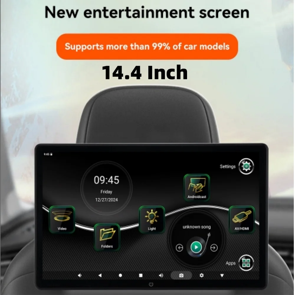 14 inch 1920*1200 Android Car Headrest Video Player Universal rotatable screen Rear Entertainment Screen TV Player FM HD Touch