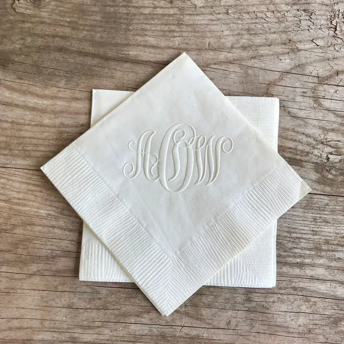 Embossed Napkins, Monogrammed Linen Like Guest Towels, Custom, Paper, Personalized, Dinner, Wedding Napkins, Restroom Towels, Di