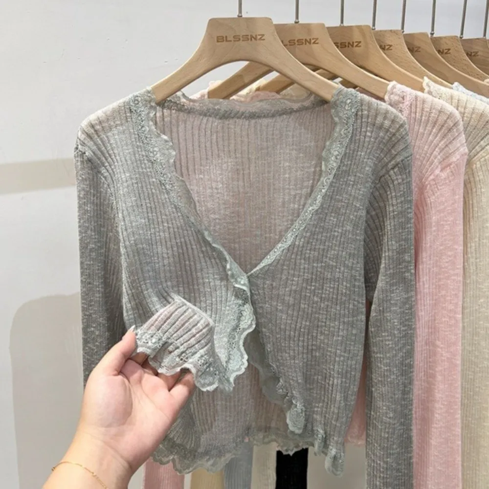 top-cropped-de-renda-elegante-com-mangas-longas-respiravel-com-protecao-solar-cardiga-com-decote-em-v-leve-para-viagens