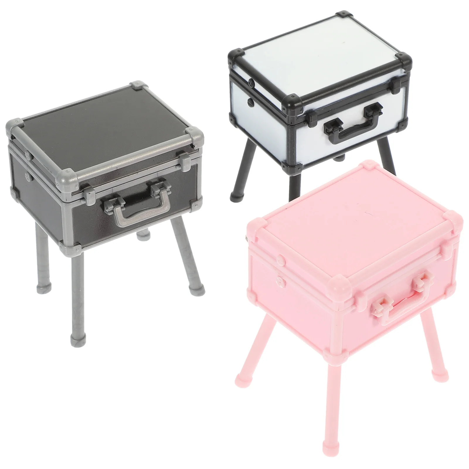 3Pcs Miniature Dresser Ornament Highly Realistic Makeup Storage Box for Tiny House Decoration Desktop Art Decor Mini Furniture