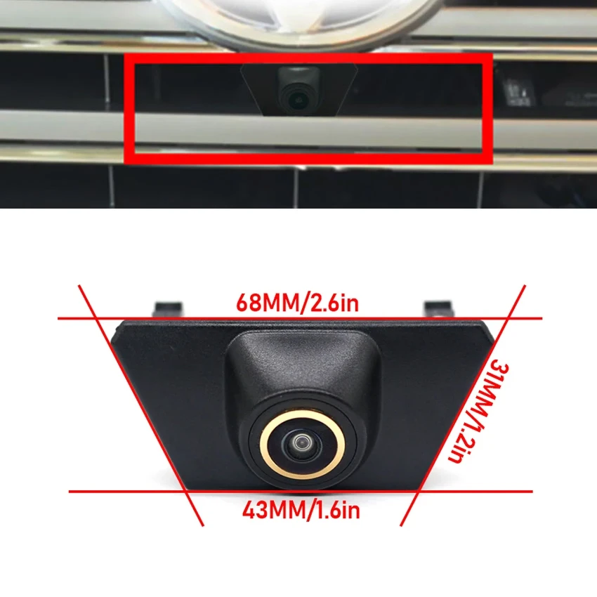 Car Front View Golden lens camera For Toyota Land Cruiser 200 LC200 2012 2013 2014 2015 Waterproof Parking LOGO Front Camera