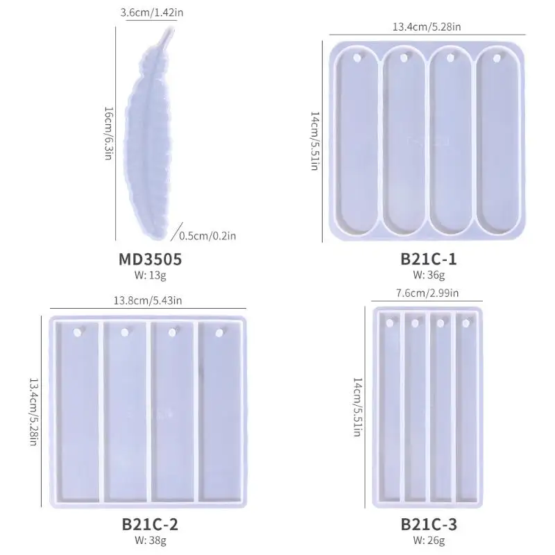 Bookmark Silicone Mold Rectangle Epoxy Resin Casting Mould For DIY Crystal Epoxy Resin Book Decoration Crafts Accessories