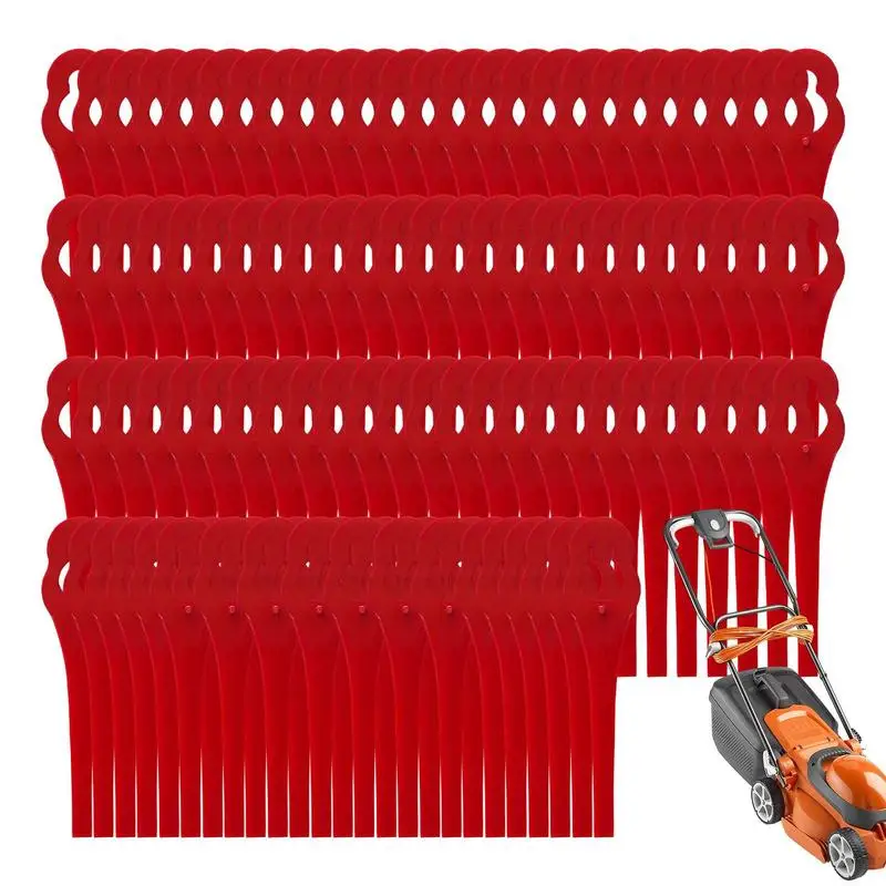 100pcs Riding Lawn Mowers Blades Plastic Lawn Mower Brush Cutter Blades Replacement Garden Trimmer Replacement Parts Garden Tool