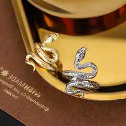 Charm Green Eye Snake Ring for Women Girls Trendy Korean Style Jewelry Gifts