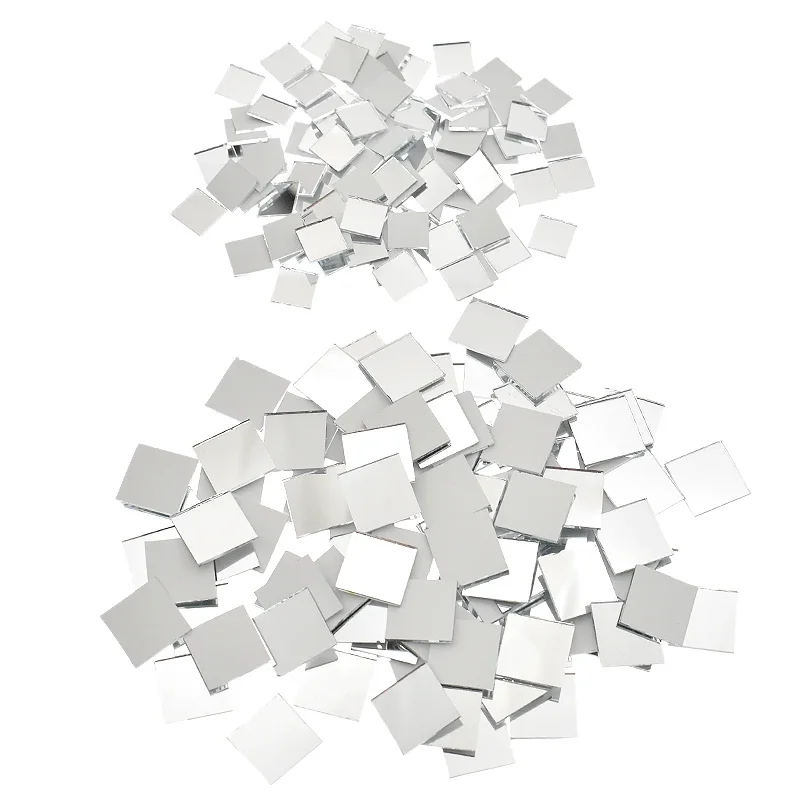 Super nouveau 100 ~ 500 pièces petits carreaux de mosaïque miroir carré autocollant mural en vrac pour bricolage fournitures artisanales matériaux de décoration de la maison