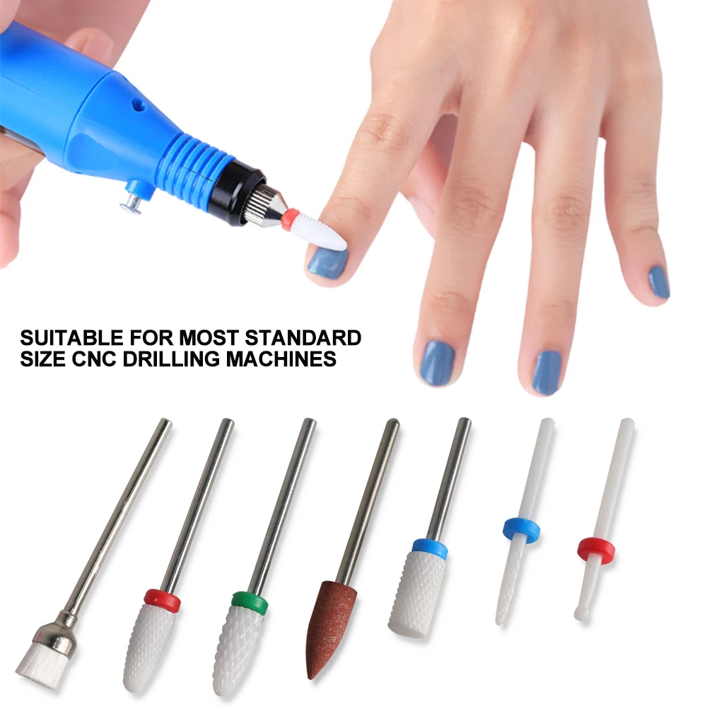 7 قطعة كربيد التنغستن السيراميك مسمار لقمة ثقب ل مانيكير إزالة هلام الورنيش مسمار مثقاب الخشب أطقم اكسسوارات أدوات الحفر #4