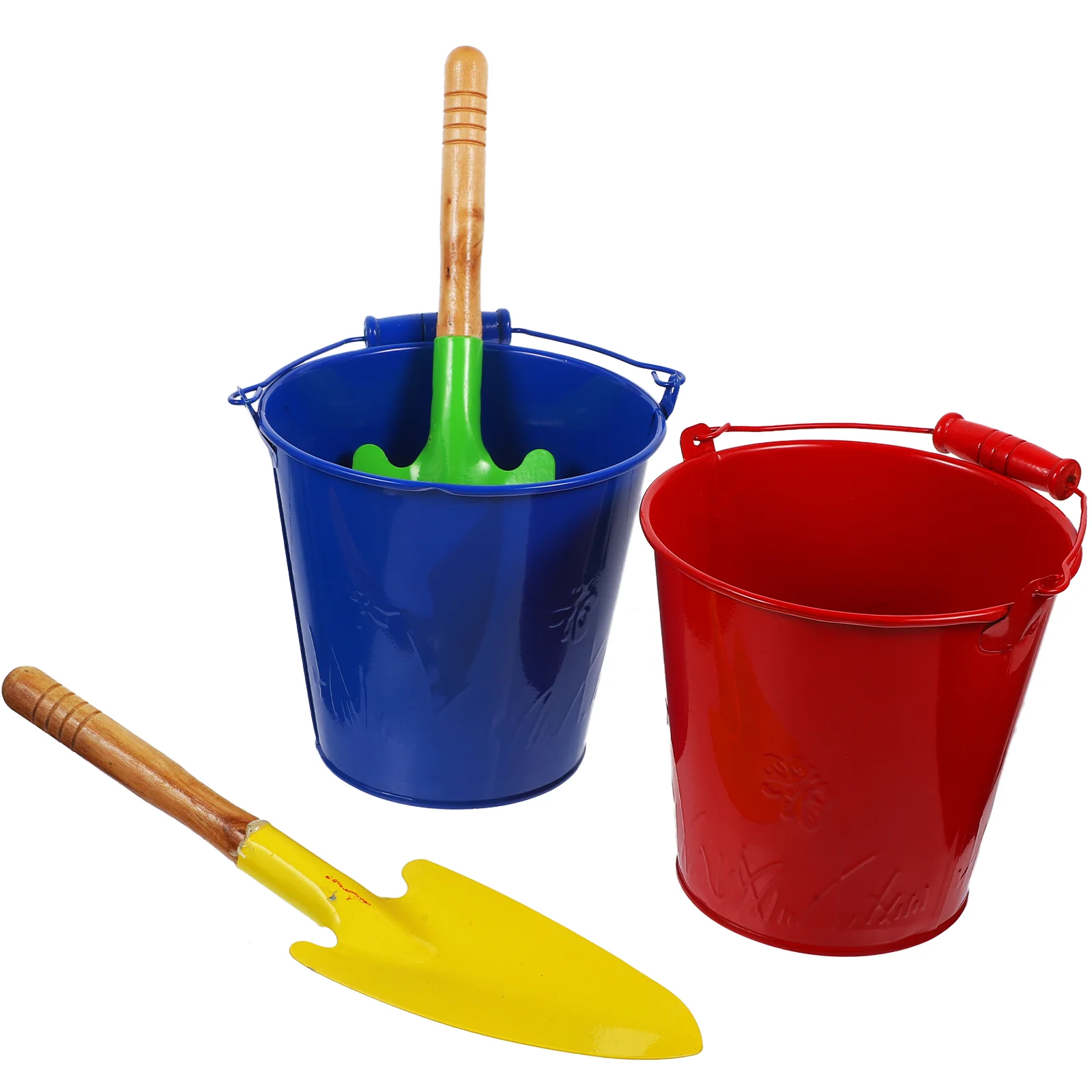 

4 Pcs Gardening Tin Bucket Sand Tools Beach Rake Toy Toys Children’s Playing Water Playthings Set