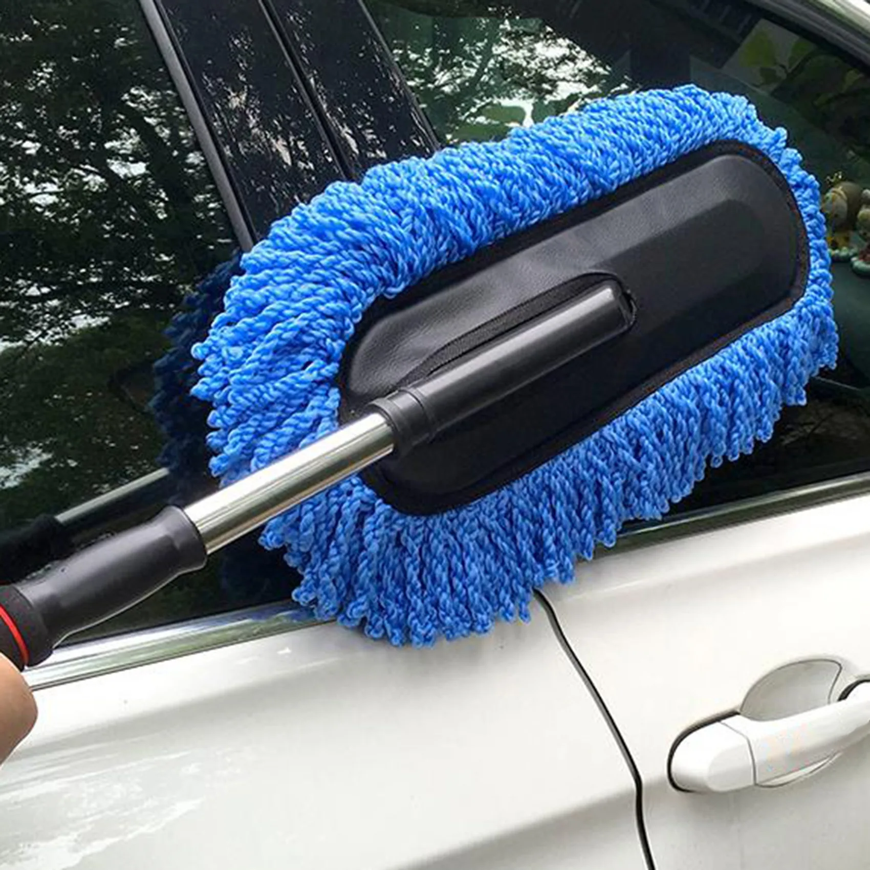 1pc Car dusting brush Retractable Dust Mop Brush Effortlessly Effortlessly Clean Car Removable Washable Telescopic Dust