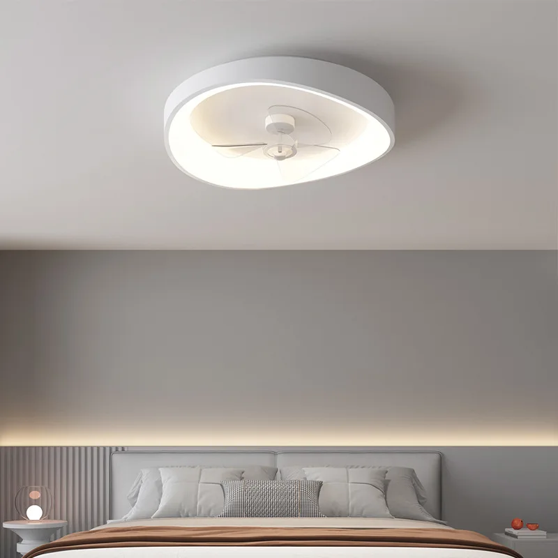 Northern Europe Minimal Bedroom Ceiling Fan Light Modern Art Ceiling Mounted Electric Fan Lamp White Home ventilador de techo