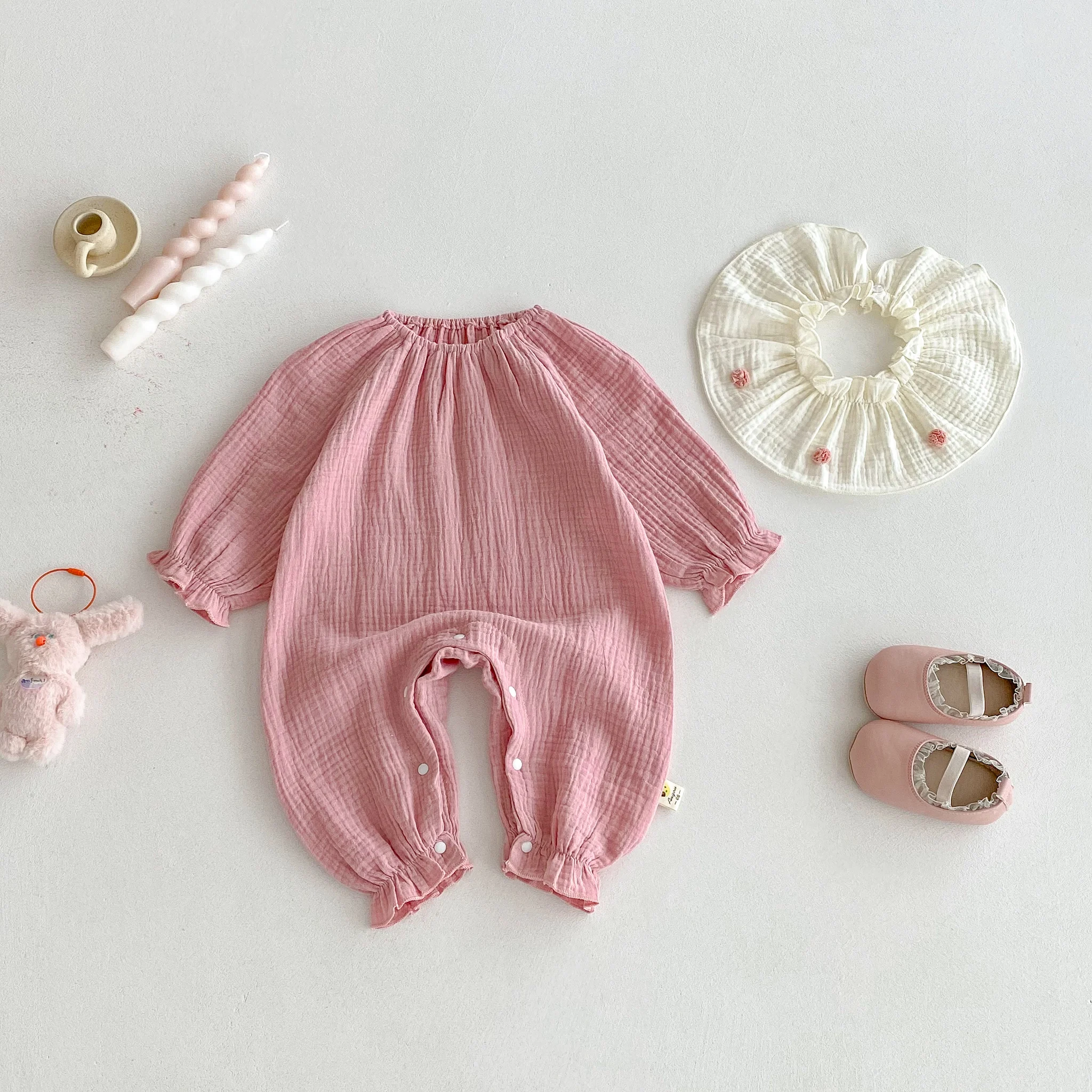 Autumn New Collection: Long-Sleeved Long Sleeves for Infants and Toddlers, Stylish Scarves for Crawling Girls, and One-Piece out