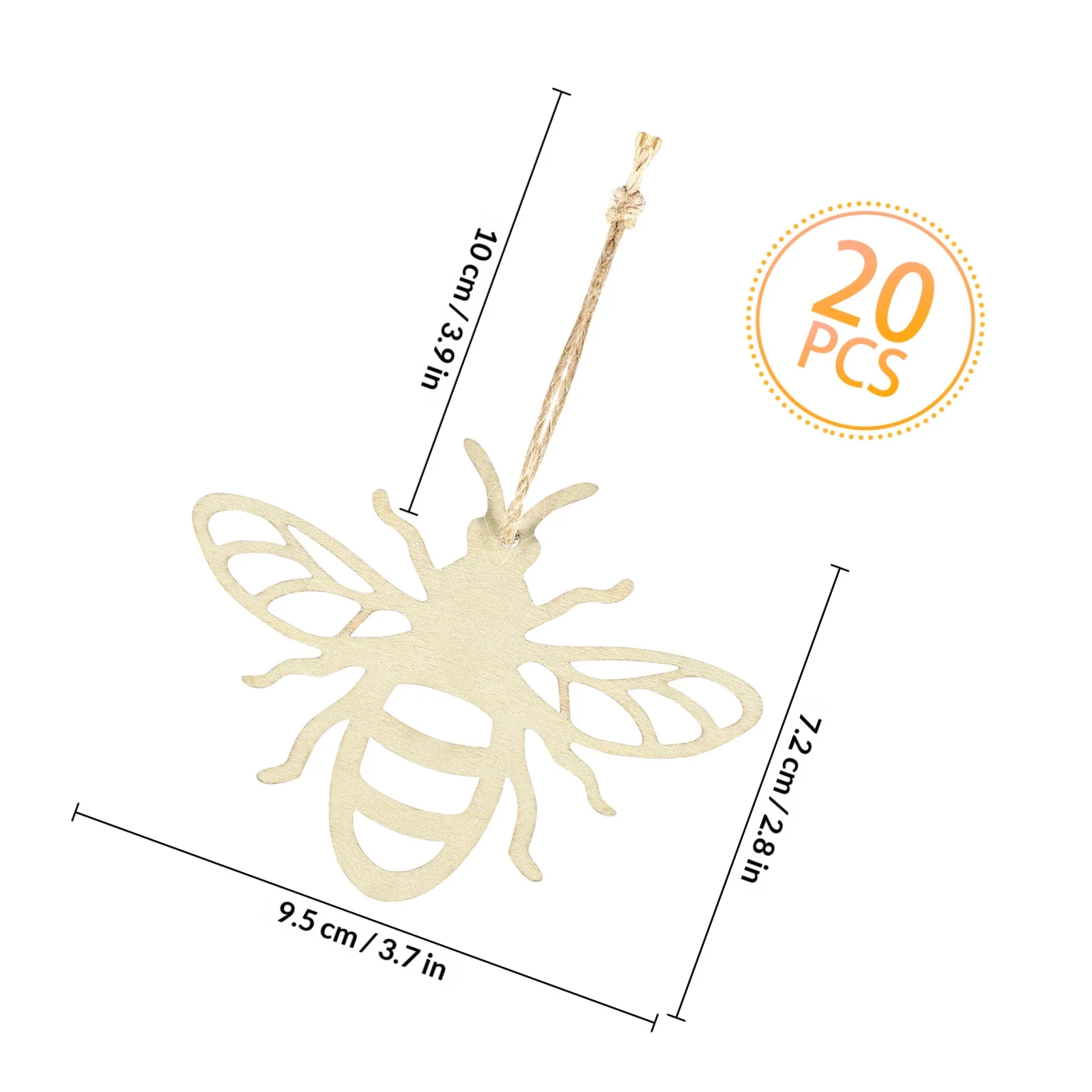 Houten plakjes met bijen 20 stuks uitgehold onvoltooide ambachten DIY hangers voor decoraties houten hangende ornamenten