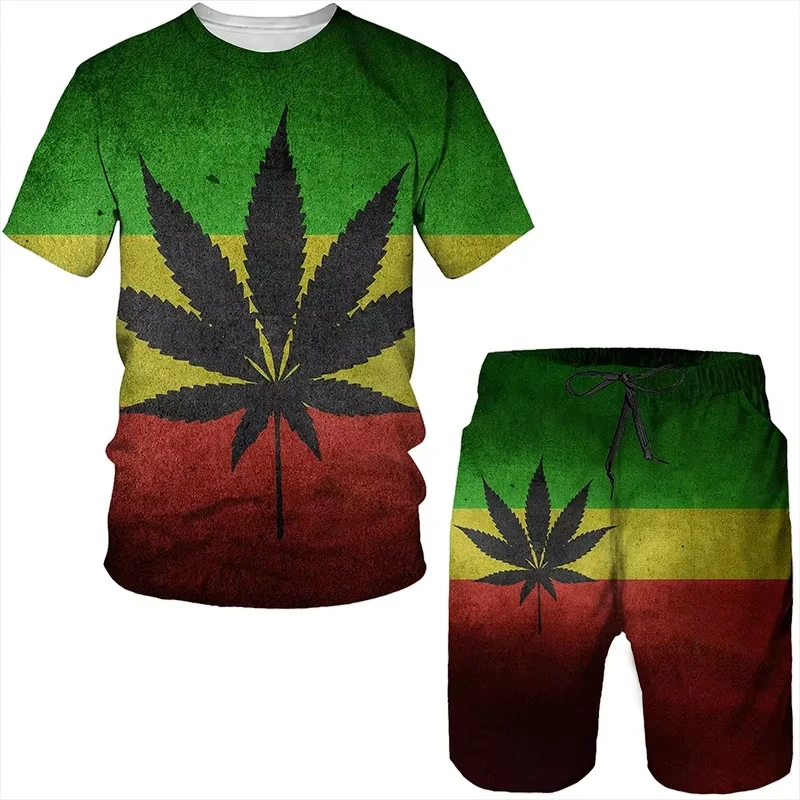 

Men Tracksuits Clothing 3D Plant Poisonous Weed Women T-Shirt Shorts Set Tracksuit Casual Streetwear Kid Tshirt Clothing Suit