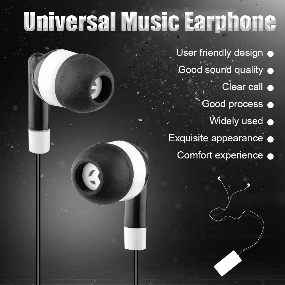 3.5mm Wired Earphones Bass Stereo Earbuds Sports Headphones Music Gaming Headset for iPhone Samsung Xiaomi Huawei PC