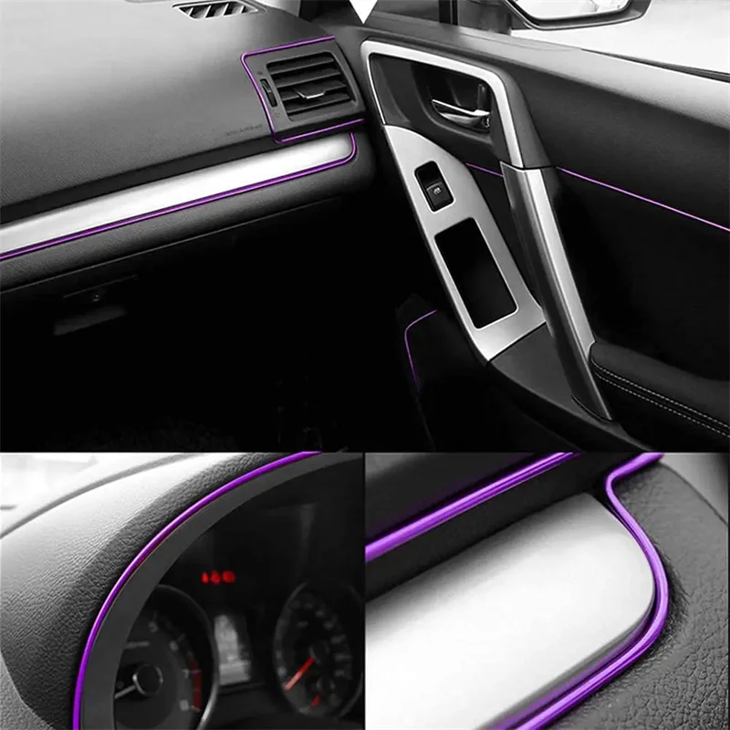 Car Interior Decoration Line Trim Door Center Console Gap Instrument Panel Decorative Line Chrome Glitter Modification Supplies