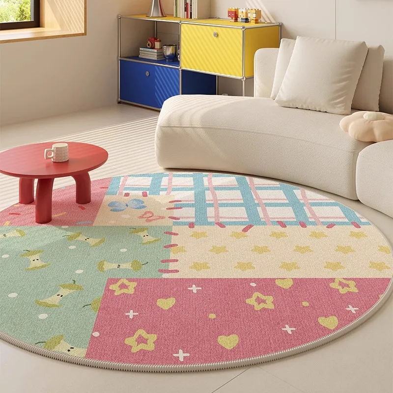 

Абстрактный креативный круглый ковер для гостиной, нескользящий, машинная стирка, диван, журнальный столик, напольный коврик, прикроватный коврик для спальни с допамином 러그