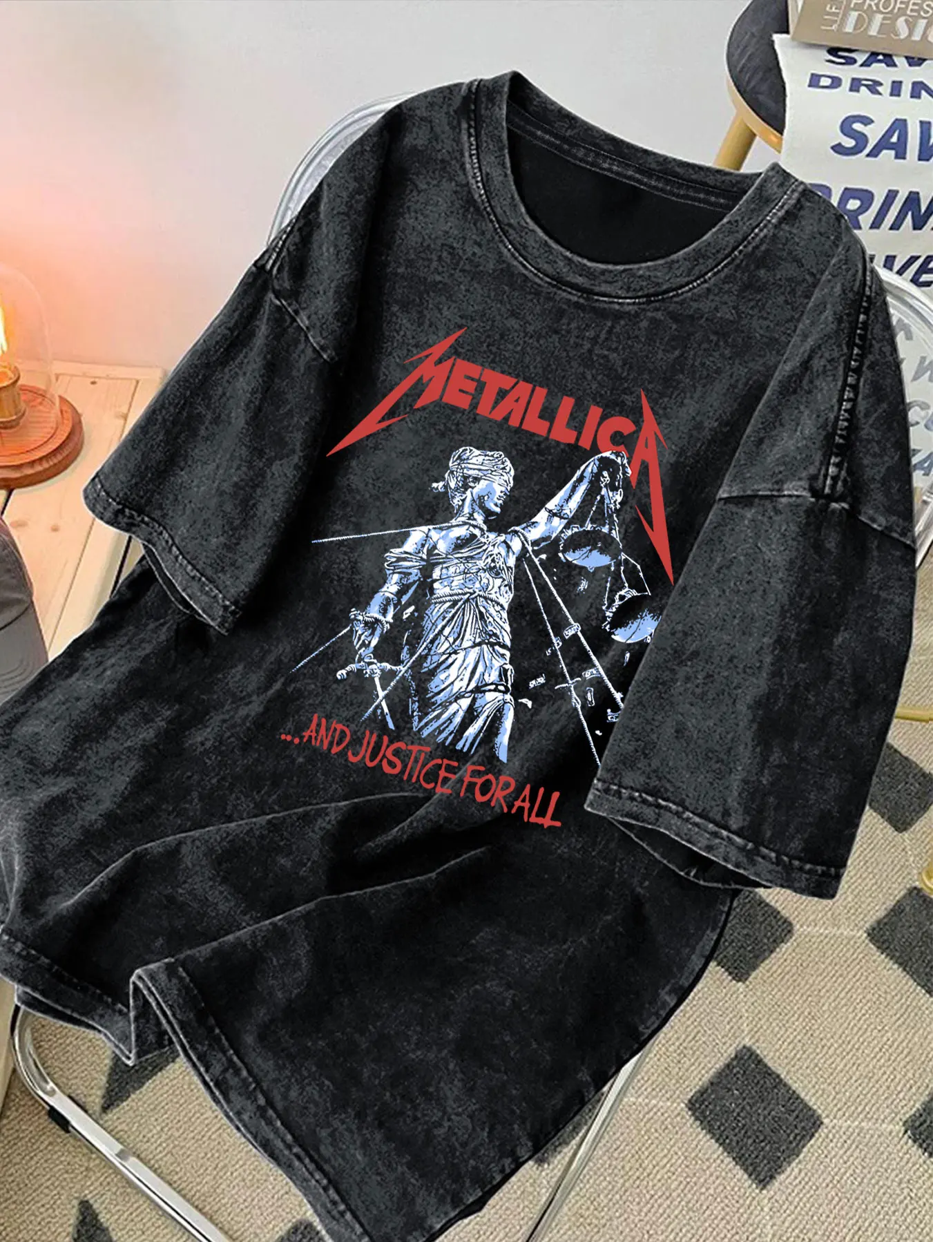 Vintage Rock Band Muster gewaschene T-Shirts Y2k Grafik Top Shirts für Frauen Mode Frauen Kleidung – Detail 4