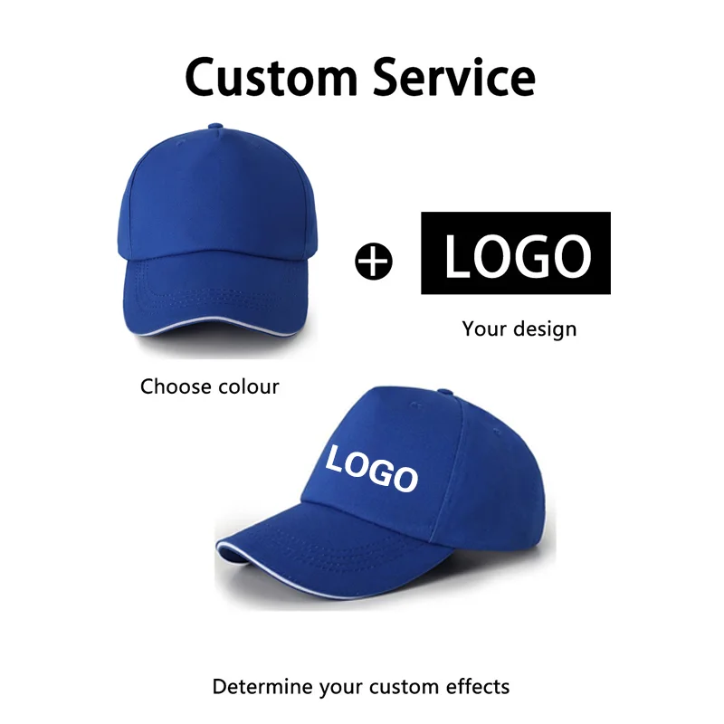 Custom logo baseball cap, children adult pure cotton cap, catering work cap, team activity cap, DIY embroidery custom cap