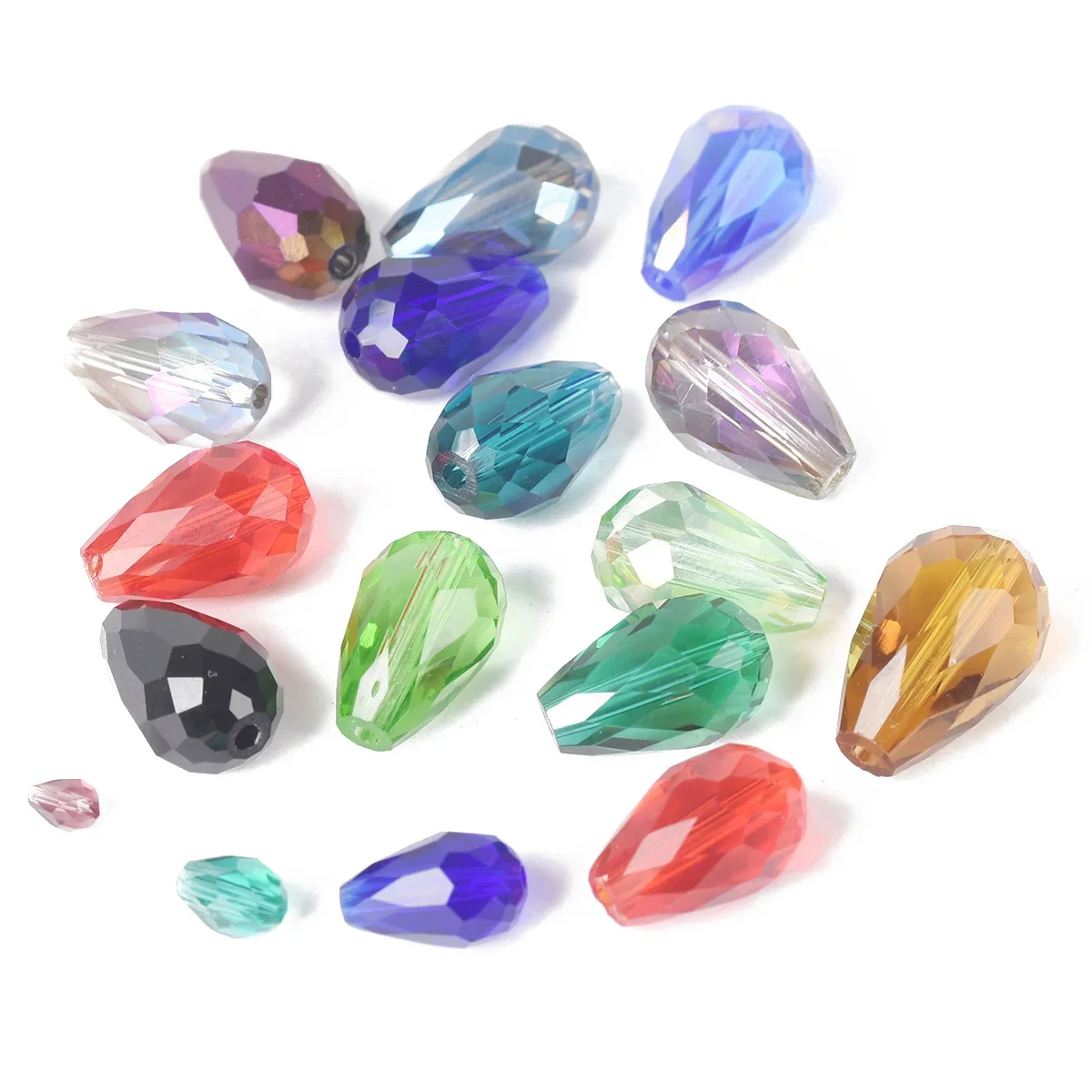 

200pcs 5x3mm Teardrop Pear Shape Faceted Plated Crystal Glass Loose Crafts Beads for Jewelry Making DIY