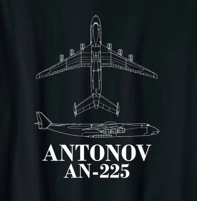 

Antonov AN 225 The Largest Aircraft In The World Blueprint Men T-Shirt Short Sleeve Casual 100% Cotton O-Neck Summer Tees