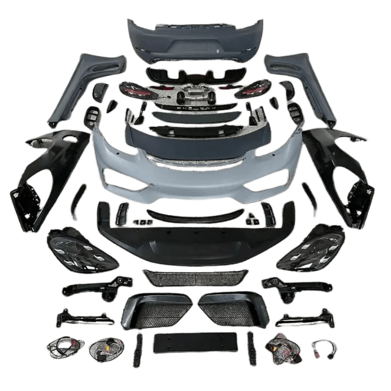 طقم هيكل السيارة Widebody لـ Posche Cayman 981 طقم هيكل ترقية 718 GT4 PP طقم ممتص الصدمات 718 لـ Cayman 981 GT4 Style
