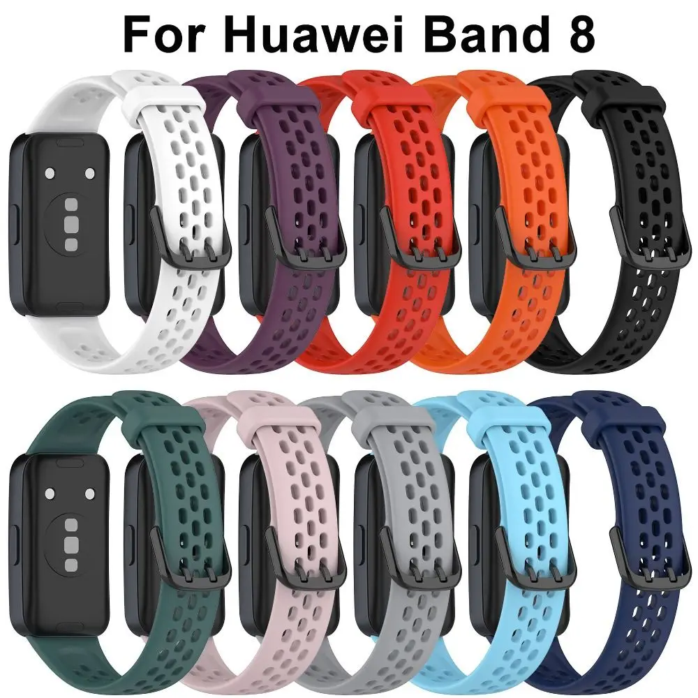 Nueva correa de silicona para reloj inteligente transpirable, accesorios de pulsera, correa de repuesto para Huawei Band 8