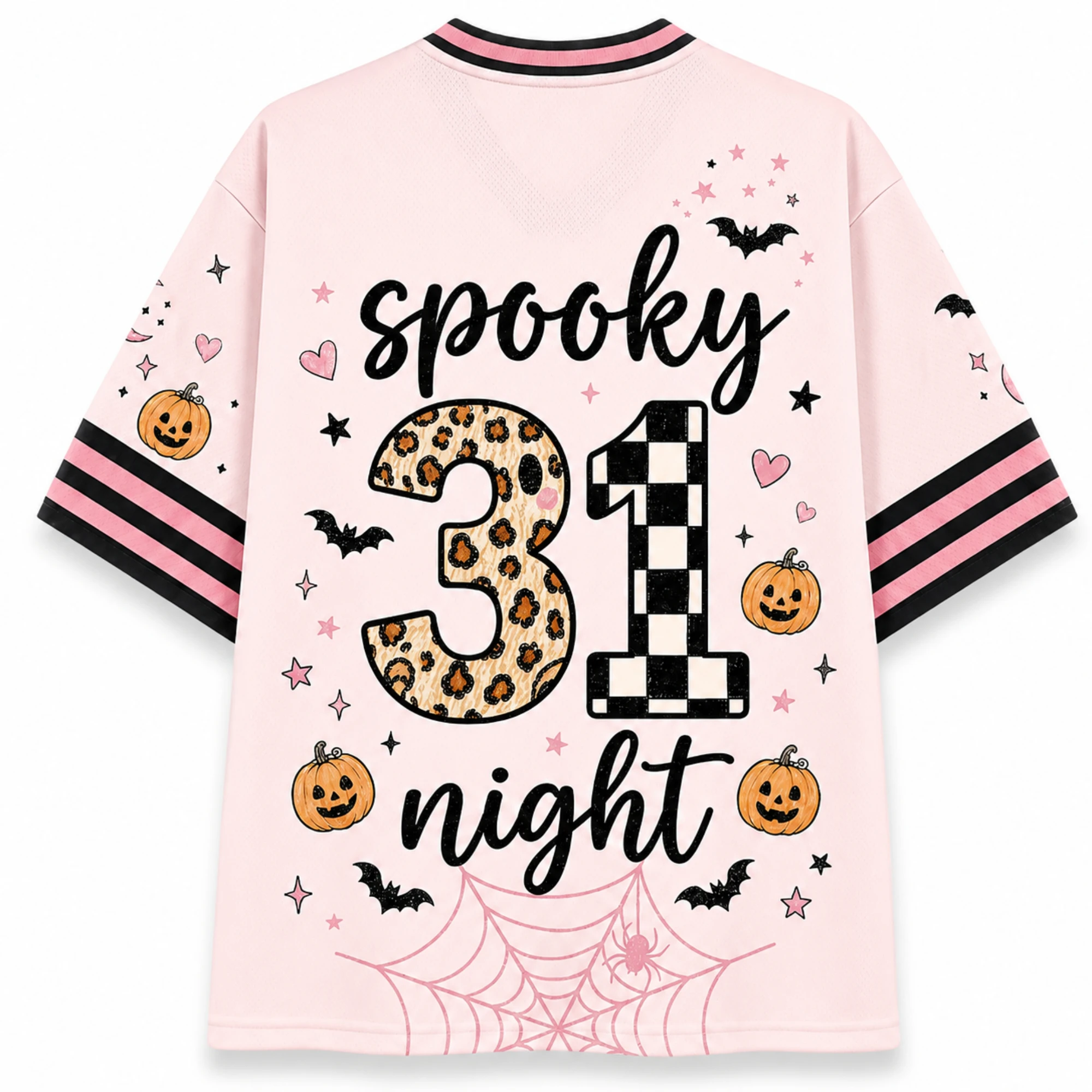 Halloween-Party-Veranstaltung mit Geisterthema, Sporttrikot-Stil, Herren- und Damen-T-Shirt in Übergröße, lockerer V-Ausschnitt, schnelltrocknendes Mesh-T-Shirt – Detail 11