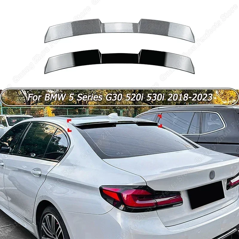 

Car Rear Roof Trunk Spoiler Wing For BMW 5 Series G30 520i 530i 2018-2020 2022 2023 Gloss Black/Carbon Look ABS Exterior Tuning